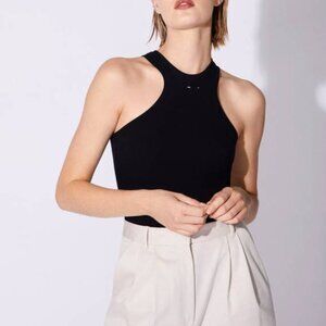Barbara Bui Halterneck Ribbed Jersey Tank Top